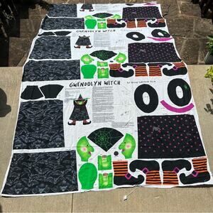 Gwendolyn Witch Halloween Broomstick Doll Sewing Project Panel Spring Industries